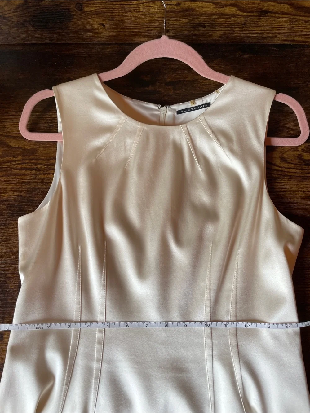 Elie Tahari Ivory Silk Sleeveless Midi Sheath Dress Size 6